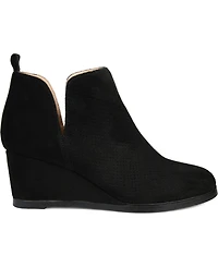 Journee Collection Women's Mylee Perforated Wedge Ankle Booties