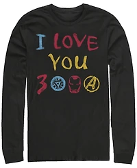 Marvel Men's Avengers Endgame Iron Man Hand Drawn I Love You 3000