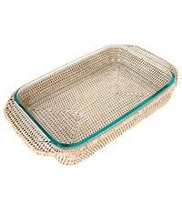 Artifacts Rattan Rectangular Baker Basket with Pyrex