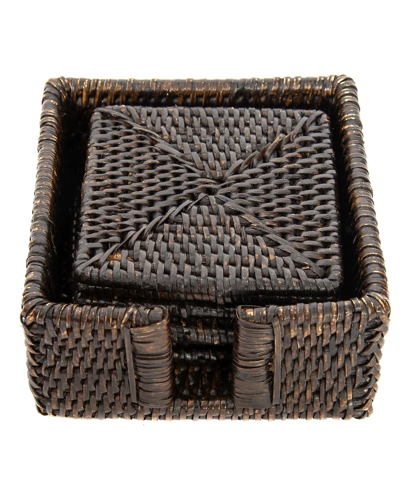 Artifacts Rattan Square Coasters - 7 Piece Set