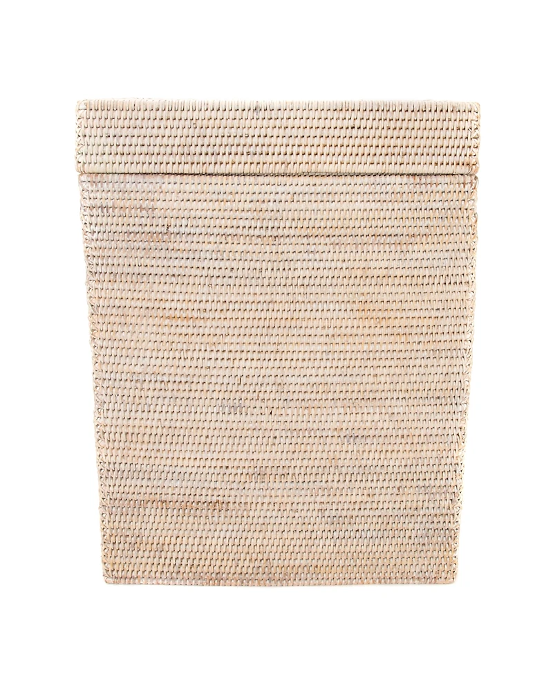 Artifacts Rattan Rectangular Hamper with Hinged Lid and Cloth Liner