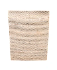 Artifacts Rattan Rectangular Hamper with Hinged Lid and Cloth Liner