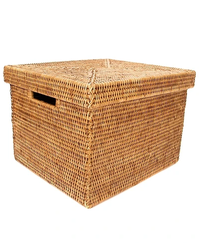 Artifacts Trading Company Rattan Storage Box with Lid - Letter File