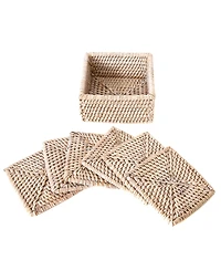 Artifacts Rattan Square Coasters - 7 piece set