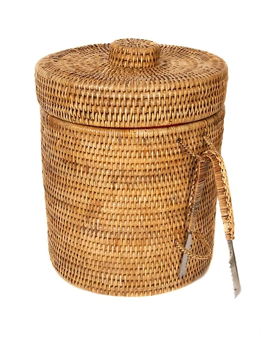 Artifacts Rattan Ice Bucket with Tongs