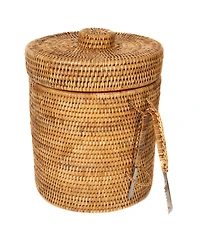 Artifacts Trading Company Rattan Ice Bucket with Tongs