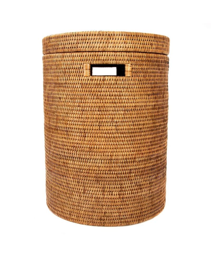 Artifacts Trading Company Rattan Round Hamper with Lid