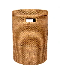 Artifacts Trading Company Rattan Round Hamper with Lid