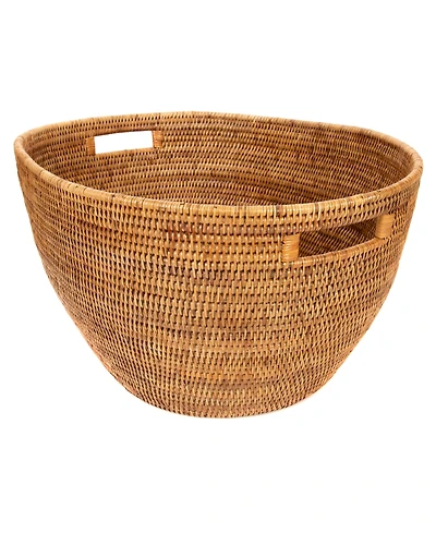 Artifacts Trading Company Rattan Laundry Basket with Cutout Handles