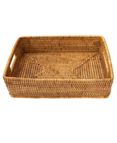 Artifacts Trading Company Rattan Rectangular Storage Basket with Rounded Corners
