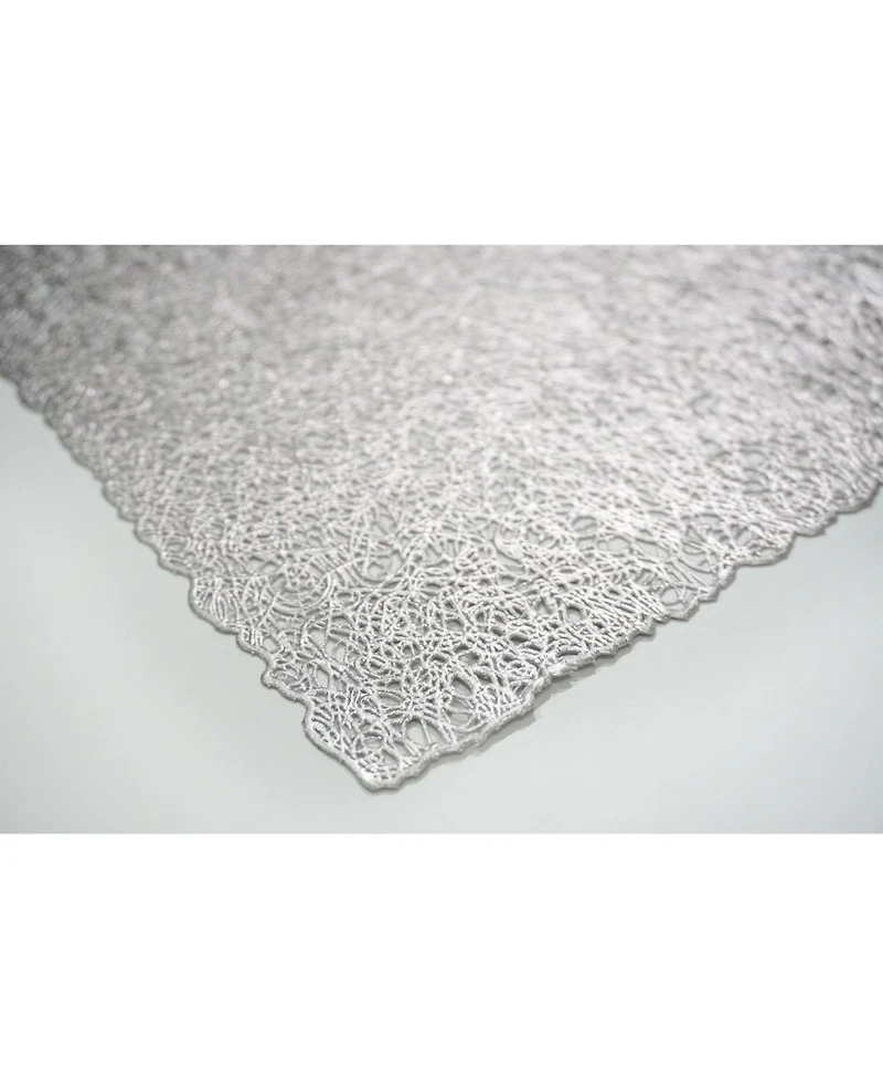 Dainty Home Reversible Metallic Lacey Place Mats Slip Resistant 12" x 18" Placemats - Set of 4