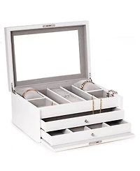 Bey-Berk Lacquer Large Jewelry Chest with Multi-Compartment Storage