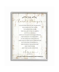 Stupell Industries The Lords Prayer Our Father Rustic Distressed White Wood Look, 16" L x 20" H