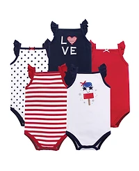 Hudson Baby Girls Cotton Sleeveless Bodysuits