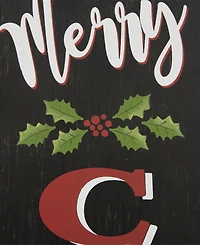 Glitzhome Wooden Black Christmas Porch Sign