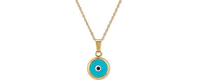 Enamel Evil-Eye 18" Pendant Necklace in 10k Gold