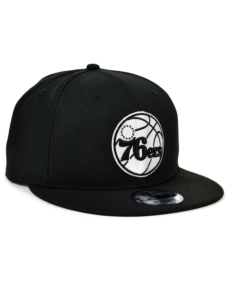 New Era Philadelphia 76ers Black White 9FIFTY Snapback Cap