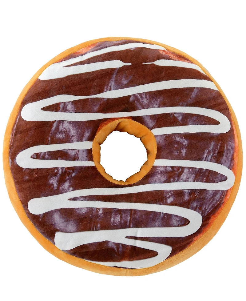 Cheer Collection Reversible Photoreal Donut Decorative Pillow, 16" Round