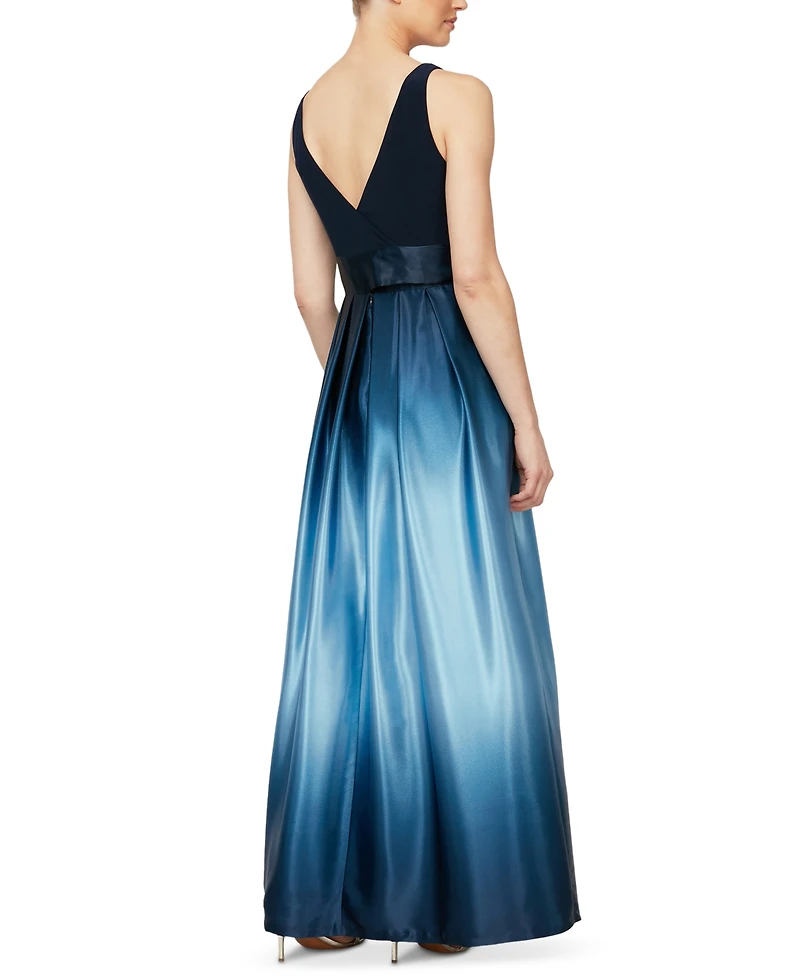 Sl Fashions Petite Ombre-Skirt Gown