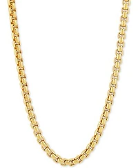 Rounded Box Link Chain Necklaces In Sterling Silver 18k Gold Plated Sterling Silver