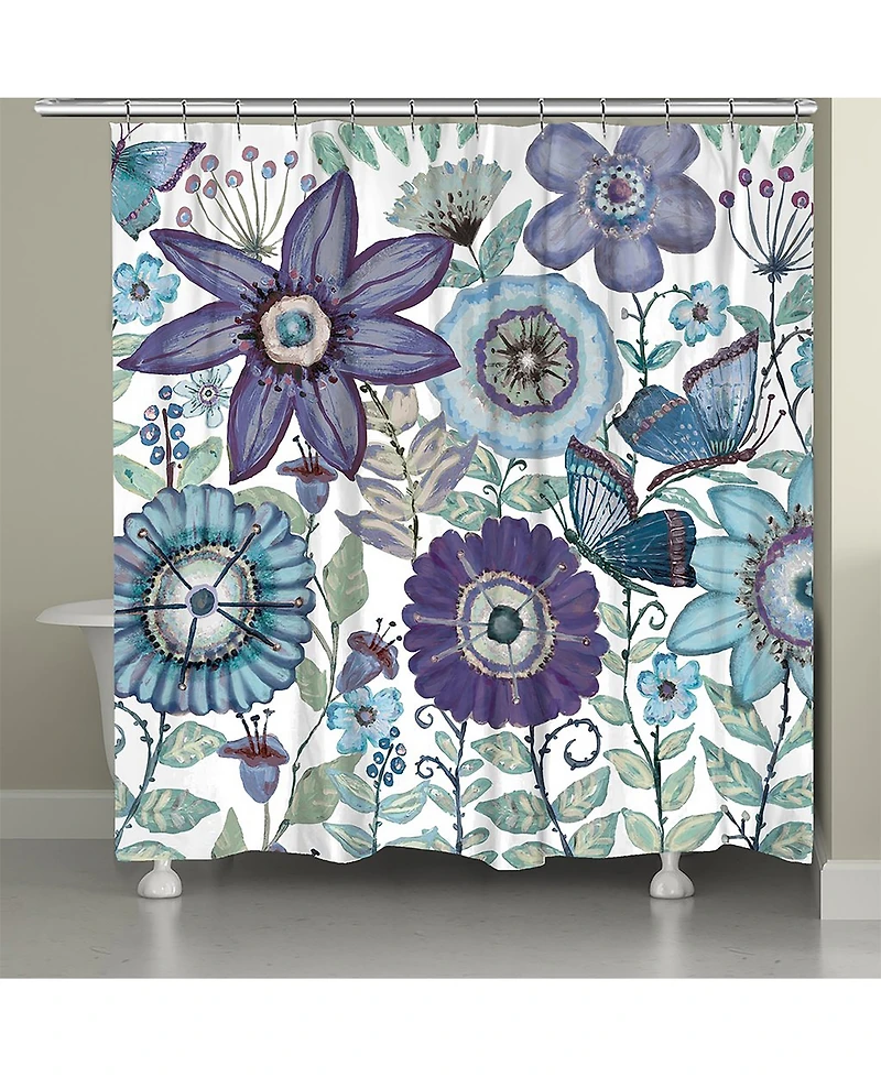 Laural Home Dream Butterfly Garden Shower Curtain, 71" x 72"