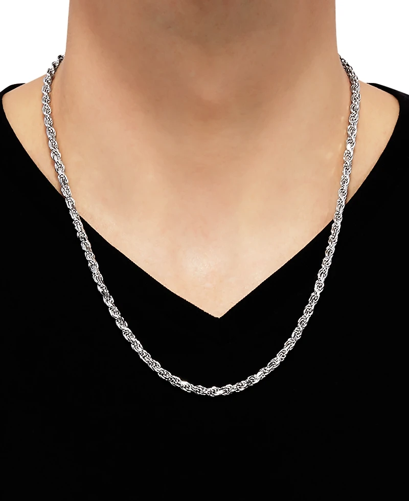 Rope Link 22" Chain Necklace in Sterling Silver