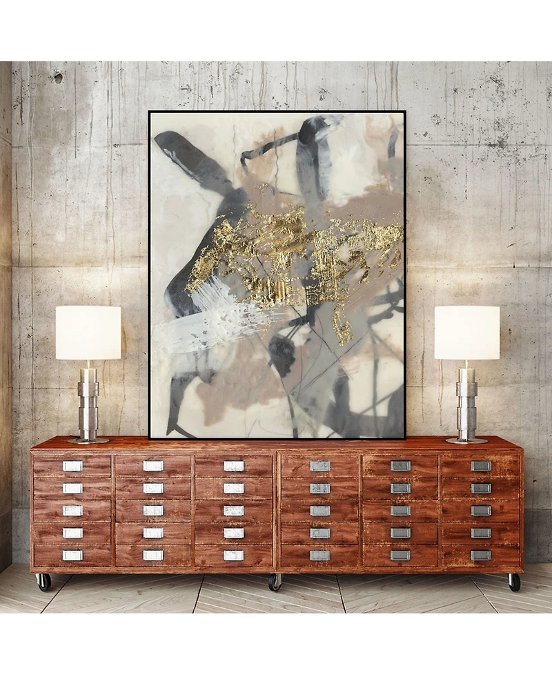 Giant Art 40" x 30" Golden Blush I Art Block Framed Canvas