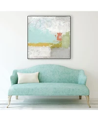 Giant Art 30" x 30" Coastal Quadrant Ii Art Block Framed Canvas