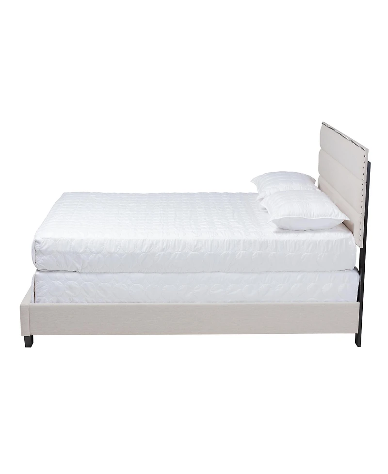 Ansa Fabric Headboard Platform Queen Bed