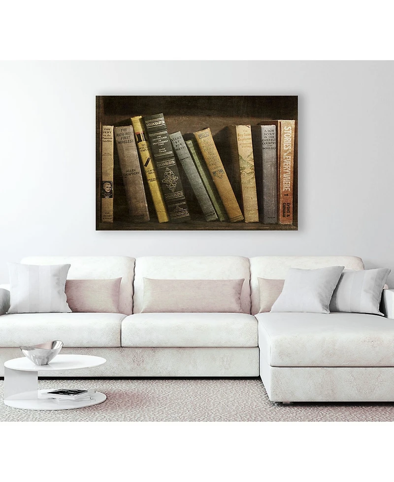 Giant Art 14" x 11" Vintage Like Book Collection Ii Museum Mounted Canvas Print