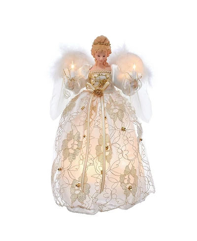 Kurt Adler Ul 10-Light 12-Inch Ivory and Gold Angel Treetop