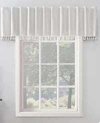 Evelina Faux Dupioni Silk Beaded Tassels Thermal Extreme 100% Blackout Back Tab Curtain Valance