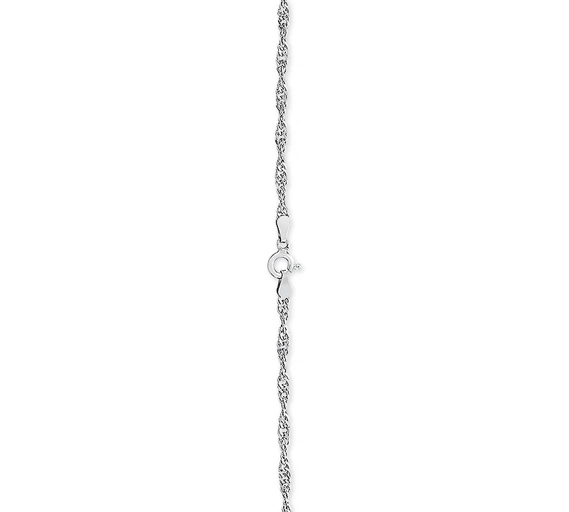 Singapore Link 20" Chain Necklace in Sterling Silver