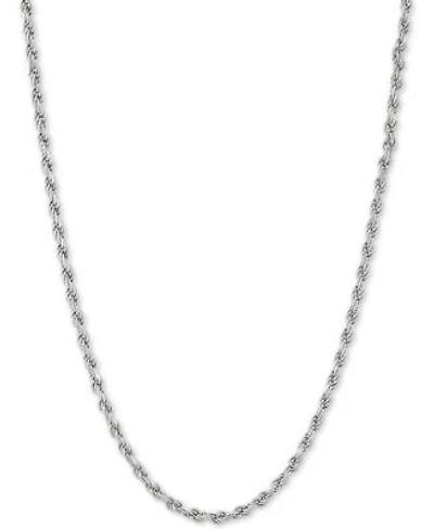 Rope Link Chain Necklace 1822 In Sterling Silver Or 18k Gold Plated Sterling Silver 2 1 5mm