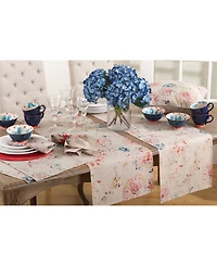 Saro Lifestyle Primavera Collection Printed Floral Design Table Runner
