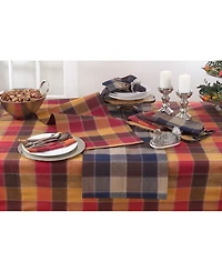 Saro Lifestyle Stitched Plaid Cotton Blend Table Runner