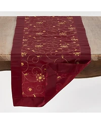 Saro Lifestyle Holiday Runner with Embroidered and Sequined Design