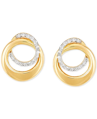 Diamond Interlocking Circle Stud Earrings (1/10 ct. t.w.) in 10k Gold