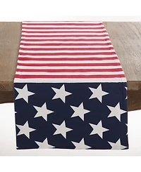 Saro Lifestyle Star Spangled American Flag Design Table Runner