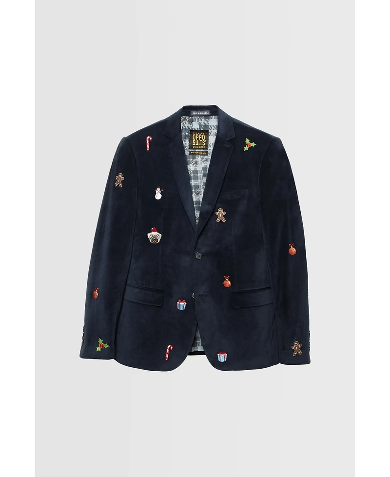 Opposuits Deluxe Men's Navy X-Mas Icons Christmas Blazer