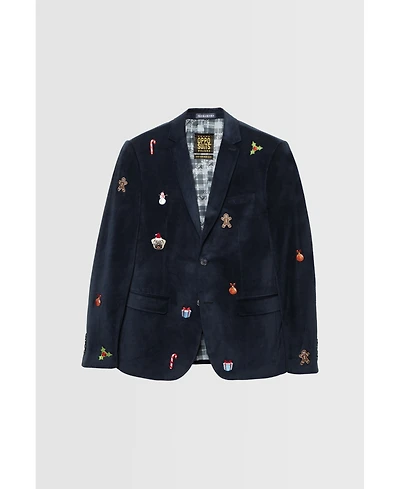 Opposuits Deluxe Men's Navy X-Mas Icons Christmas Blazer
