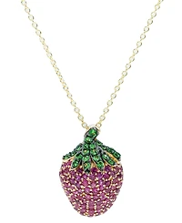 Ruby (1-7/8 ct. t.w.), Tsavorite (5/8 ct. t.w.) Pink Sapphire (1/3ct t.w.) Pendant 14K Gold