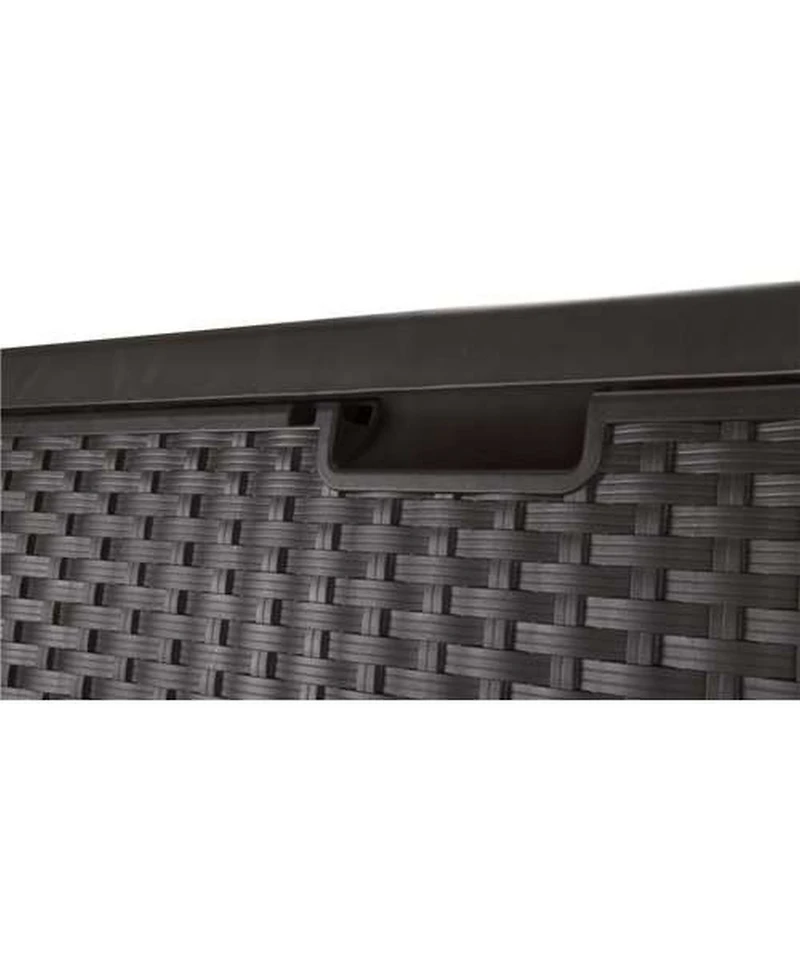Vm Innovations Suncast DBW9200 99 Gallon Outdoor Resin Patio Storage Chest with Handles, Mocha
