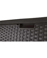 Vm Innovations Suncast DBW9200 99 Gallon Outdoor Resin Patio Storage Chest with Handles, Mocha