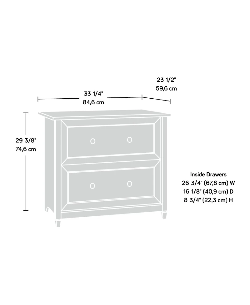 Sauder Edge Water File Cabinet, Estate finish