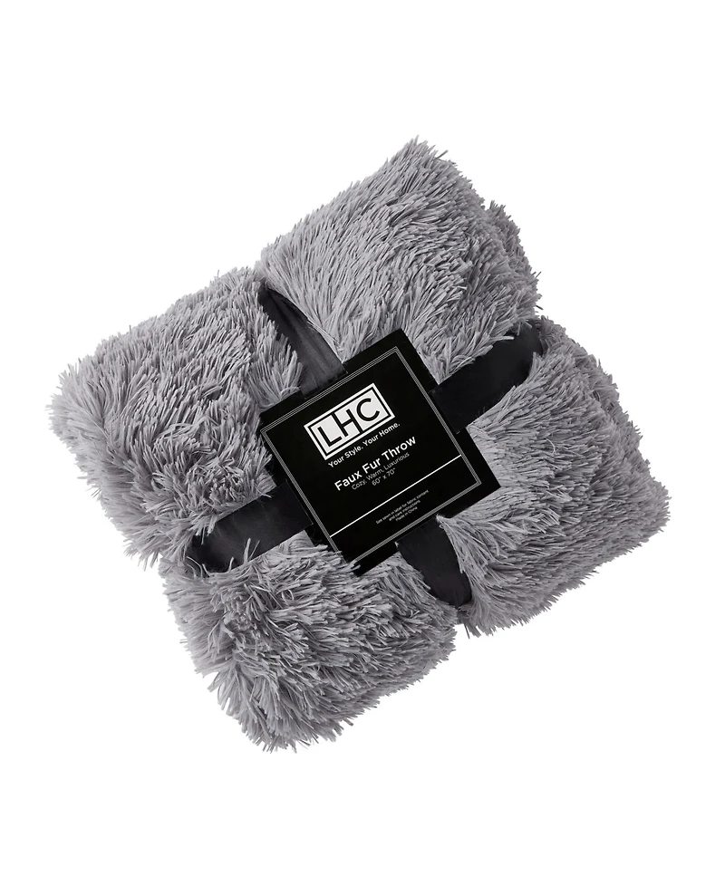 Baldwin Faux-Rabbit Reversible Oversized Throw, 60" x 70"