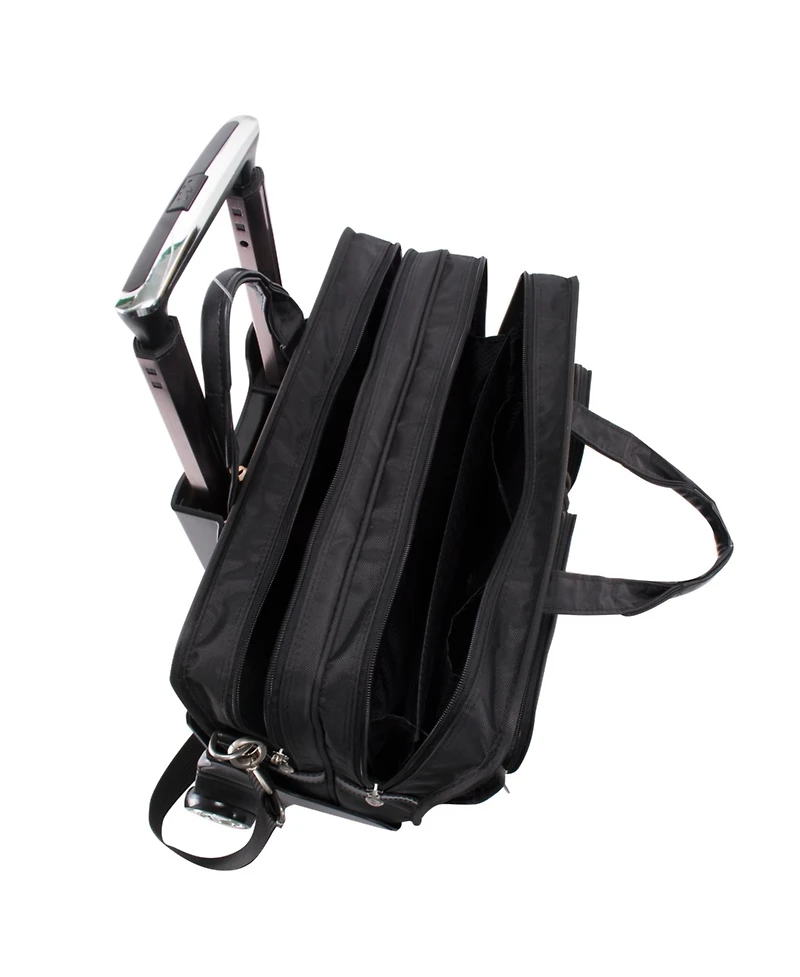 McKlein Clinton, 17" Patented Detachable -Wheeled Laptop Briefcase