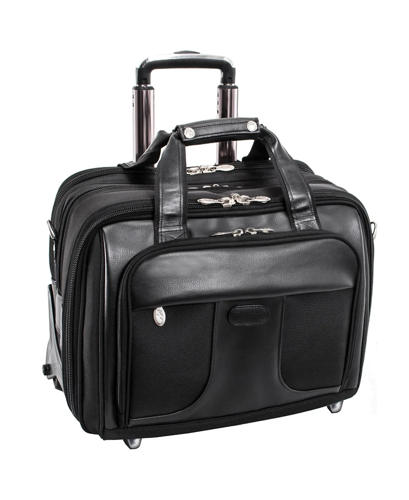 McKlein Chicago, 15" Patented Detachable -Wheeled Laptop Briefcase