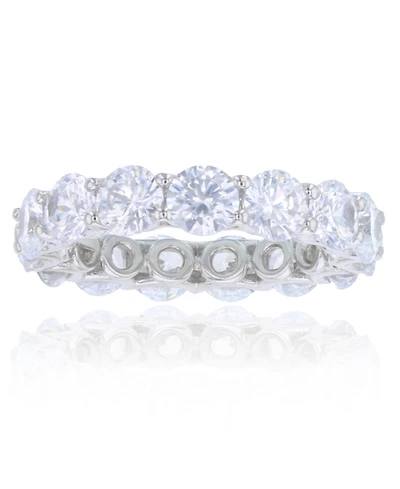 Cubic Zirconia Eternity Band Rhodium Plated Sterling Silver