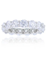Cubic Zirconia Eternity Band Rhodium Plated Sterling Silver